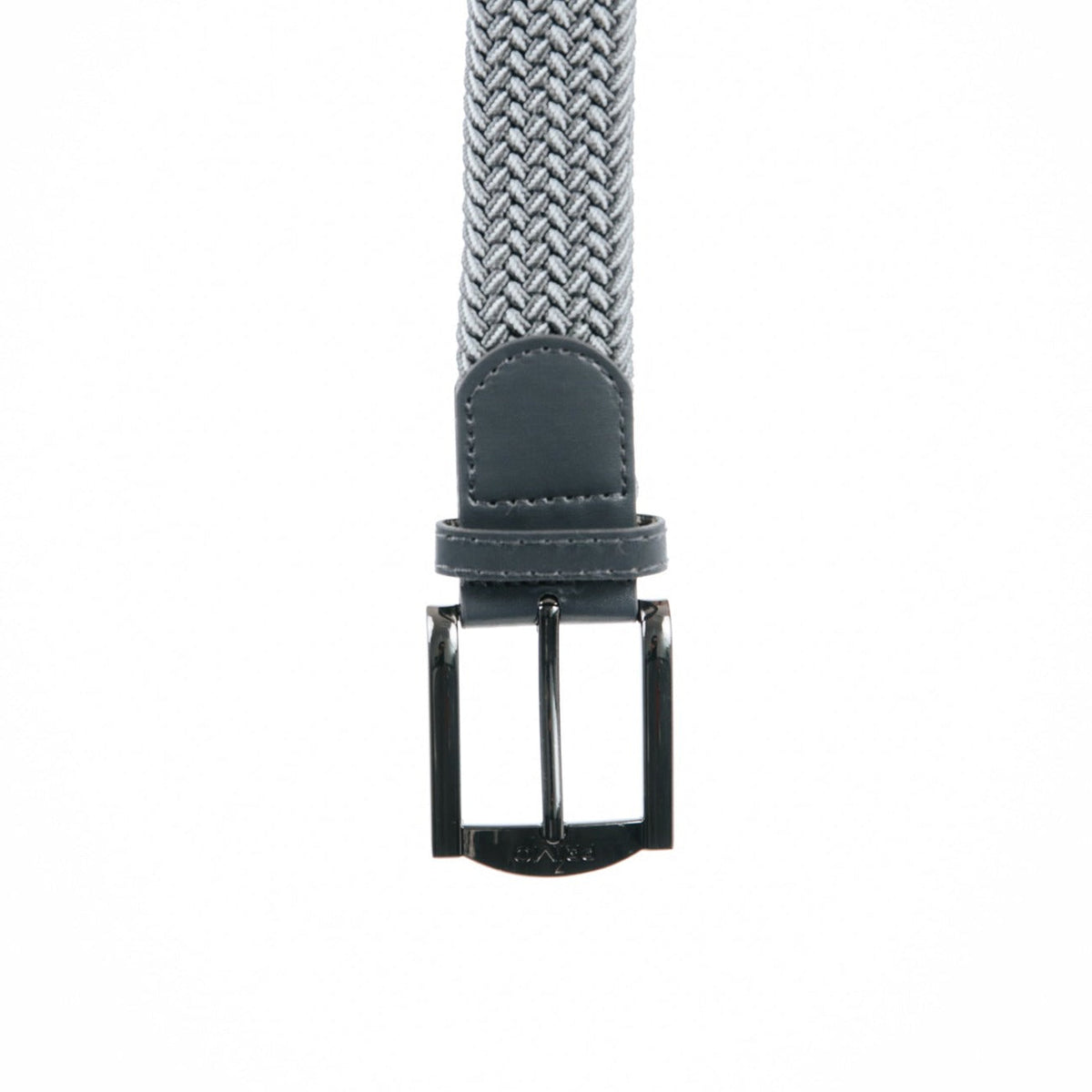 Primo Gray & White Braided Stretch Belt