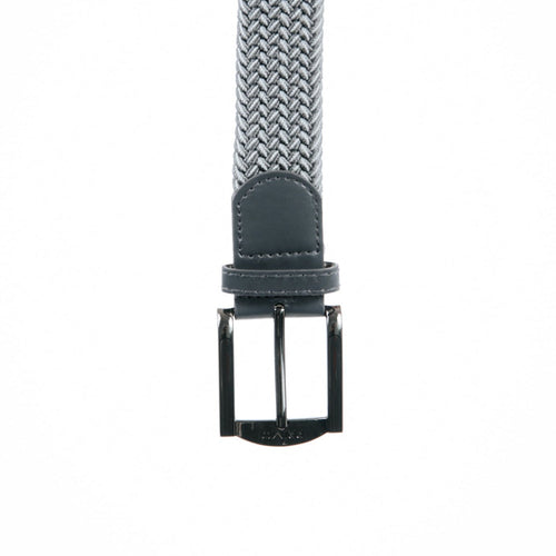 Primo Gray & White Braided Stretch Belt
