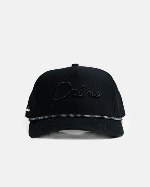 Black Monochrome Cursive Hat