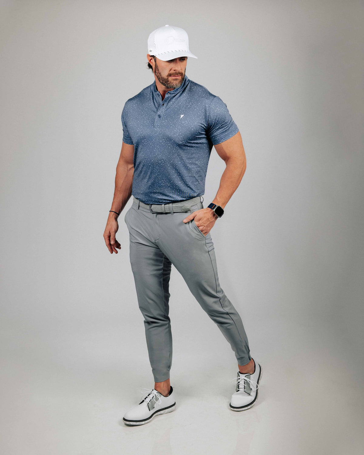 Dusty Blue Speckle Blade Polo
