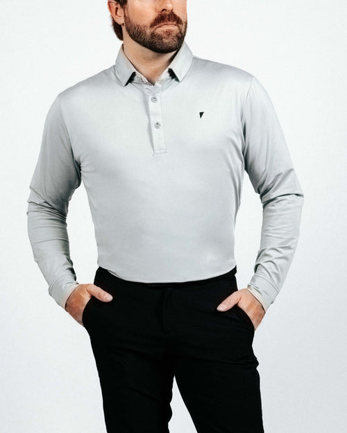 Light Gray Long Sleeve Classic Polo