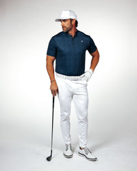 Navy Swirl Blade Polo