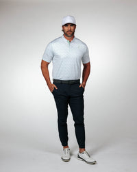 Teal Geometric Blade Polo