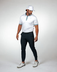 White/Storm Blue Two Tone Classic Polo