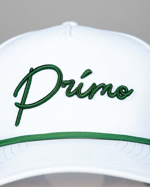 White Green Cursive Hat