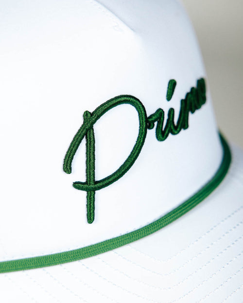 White Green Cursive Hat