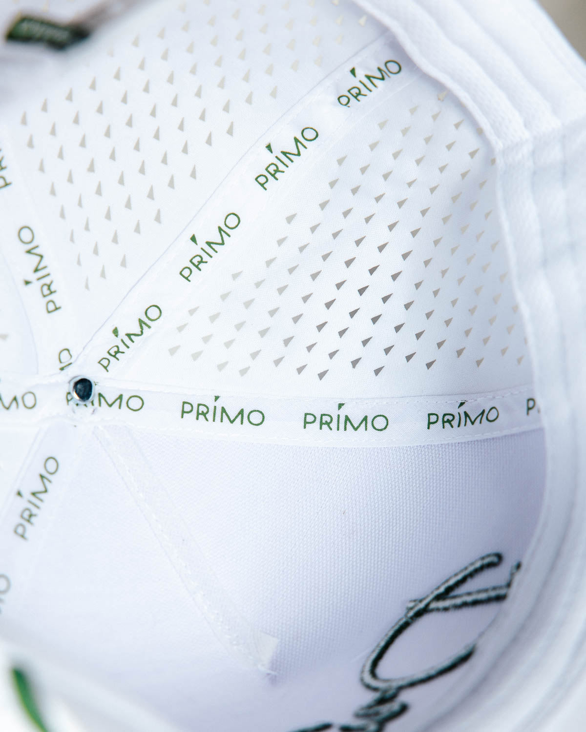 White Green Cursive Hat