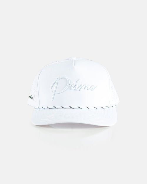 White Monochrome Cursive Hat
